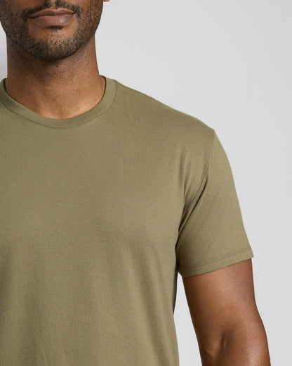 Military Green Short Classic Crew Neck
