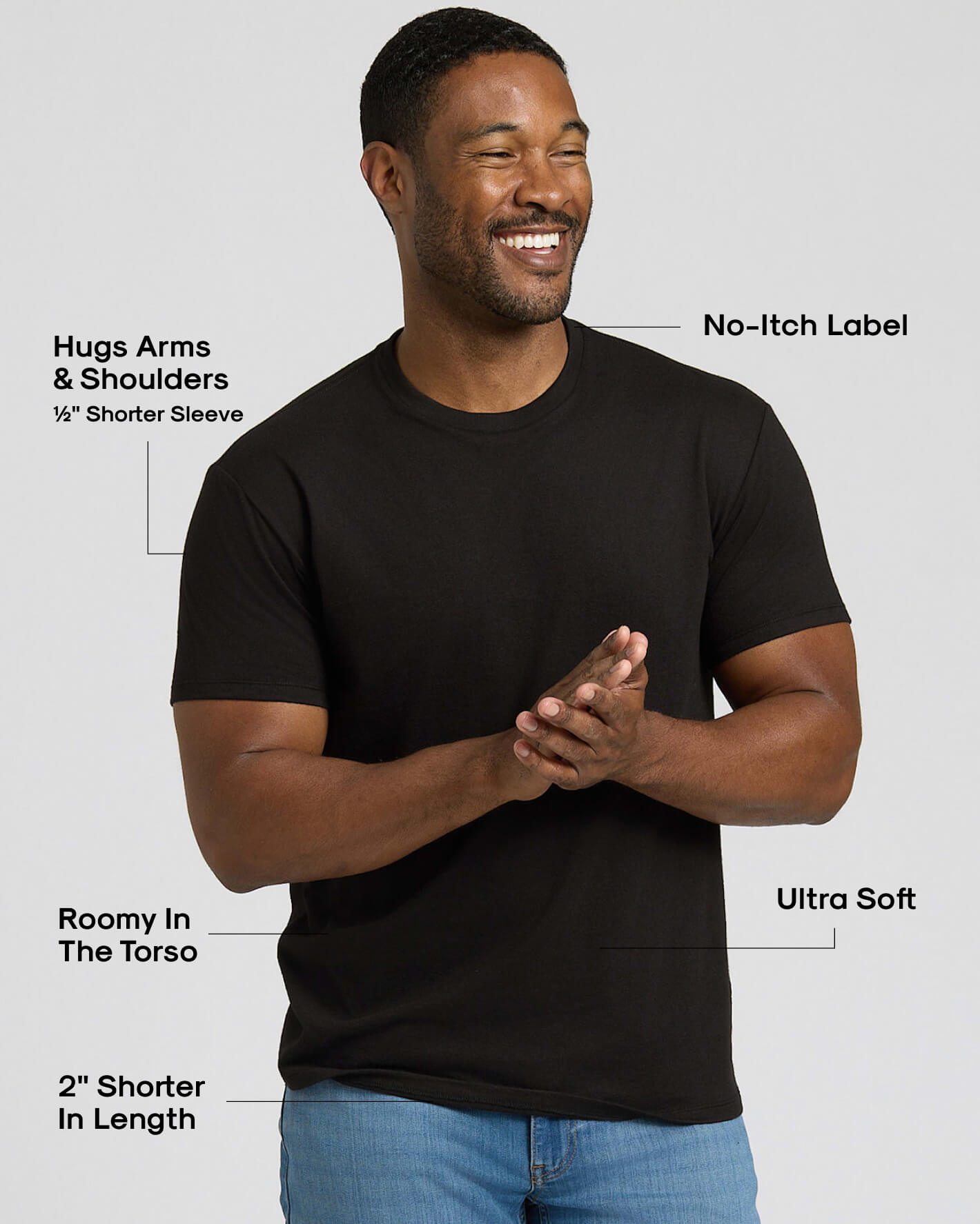 Black & White Short Classic Crew Neck 6-Pack