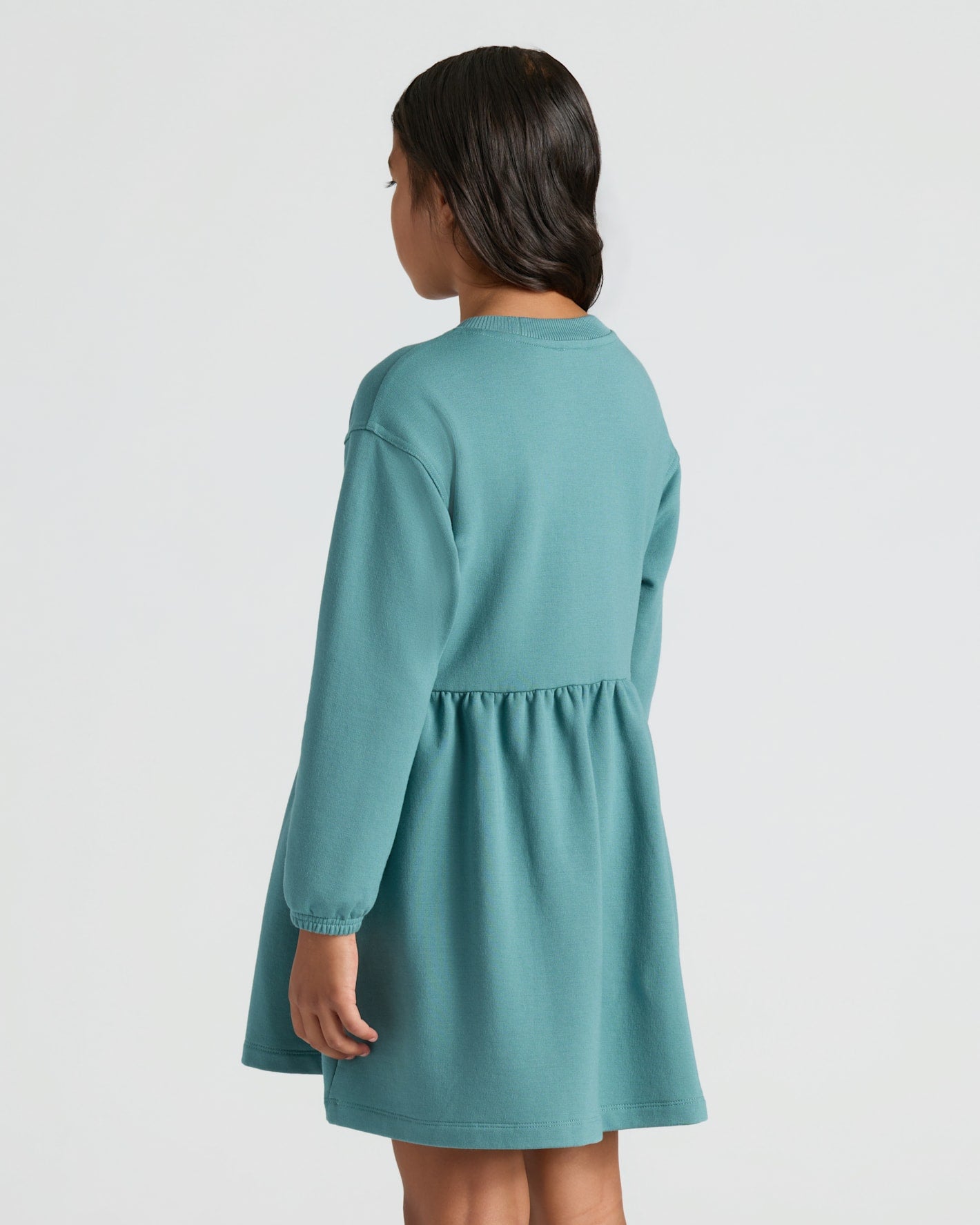 Girls Stormcloud Long Sleeve Fleece Dress