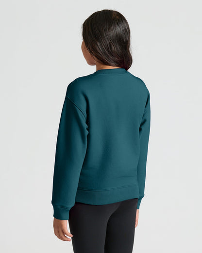 Girls Black & Deep Emerald Slouch Pullover Crew 2-Pack