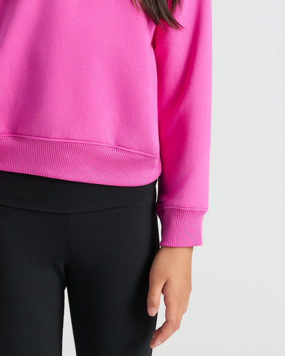 Girls Electric Fuchsia Slouch Pullover Crew