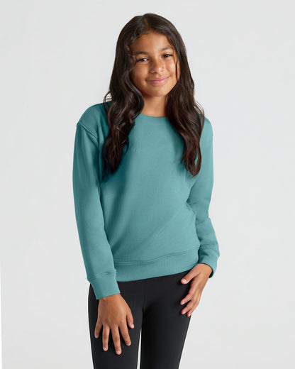 Girls Black & Stormcloud Slouch Pullover Crew 2-Pack
