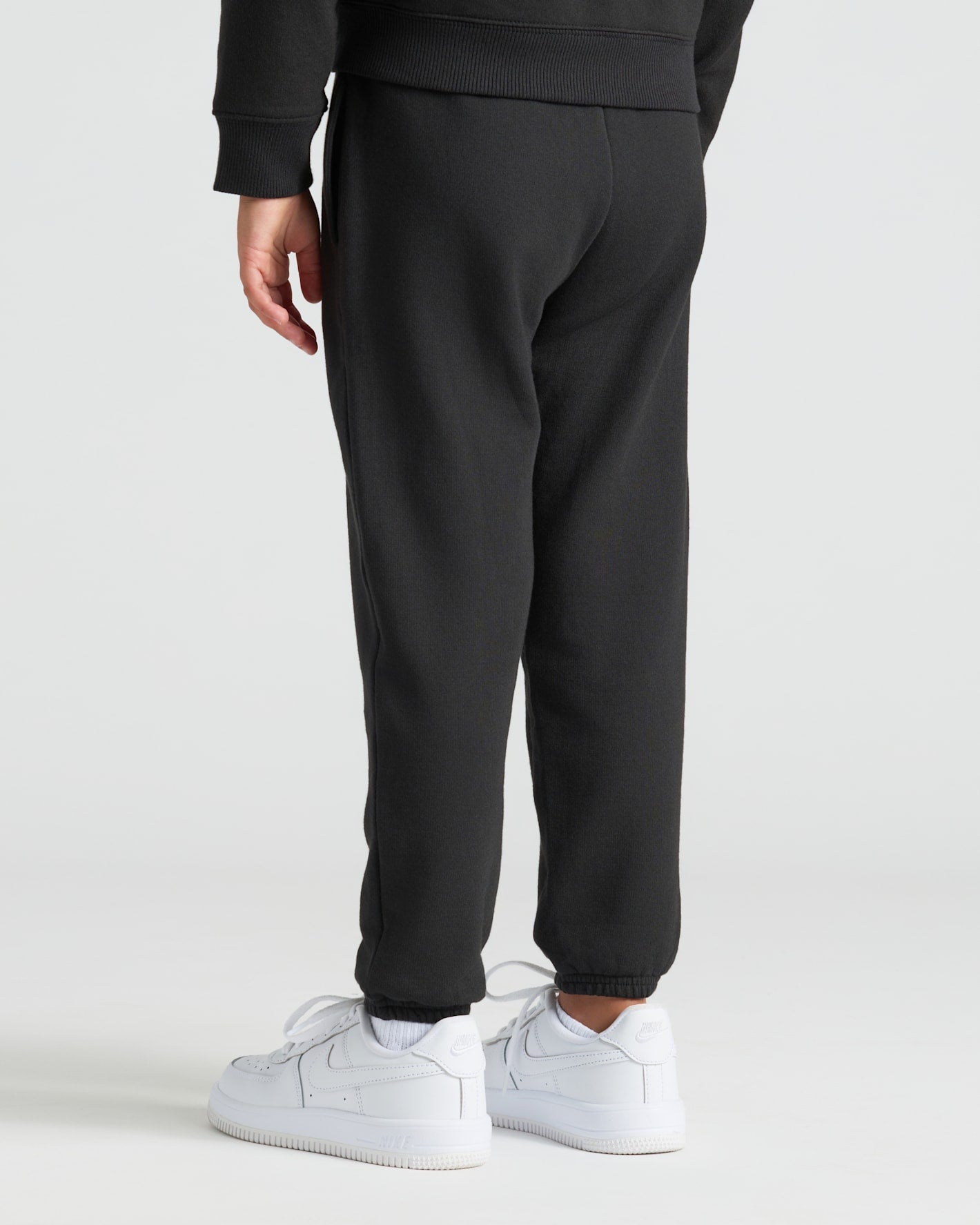Girls Black Slouch Pullover Crew & Relaxed Jogger 2-Pack