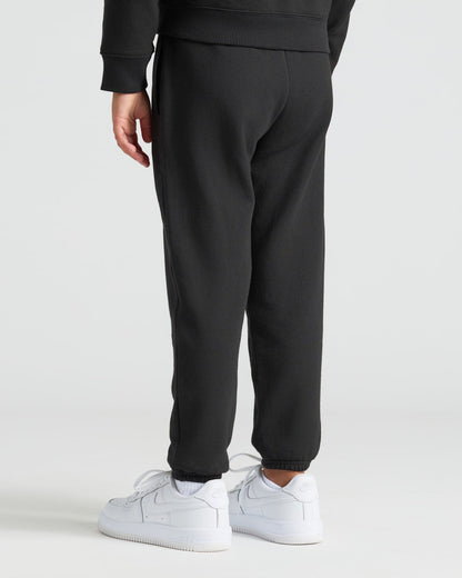 Girls Black Slouch Pullover Crew & Relaxed Jogger 2-Pack