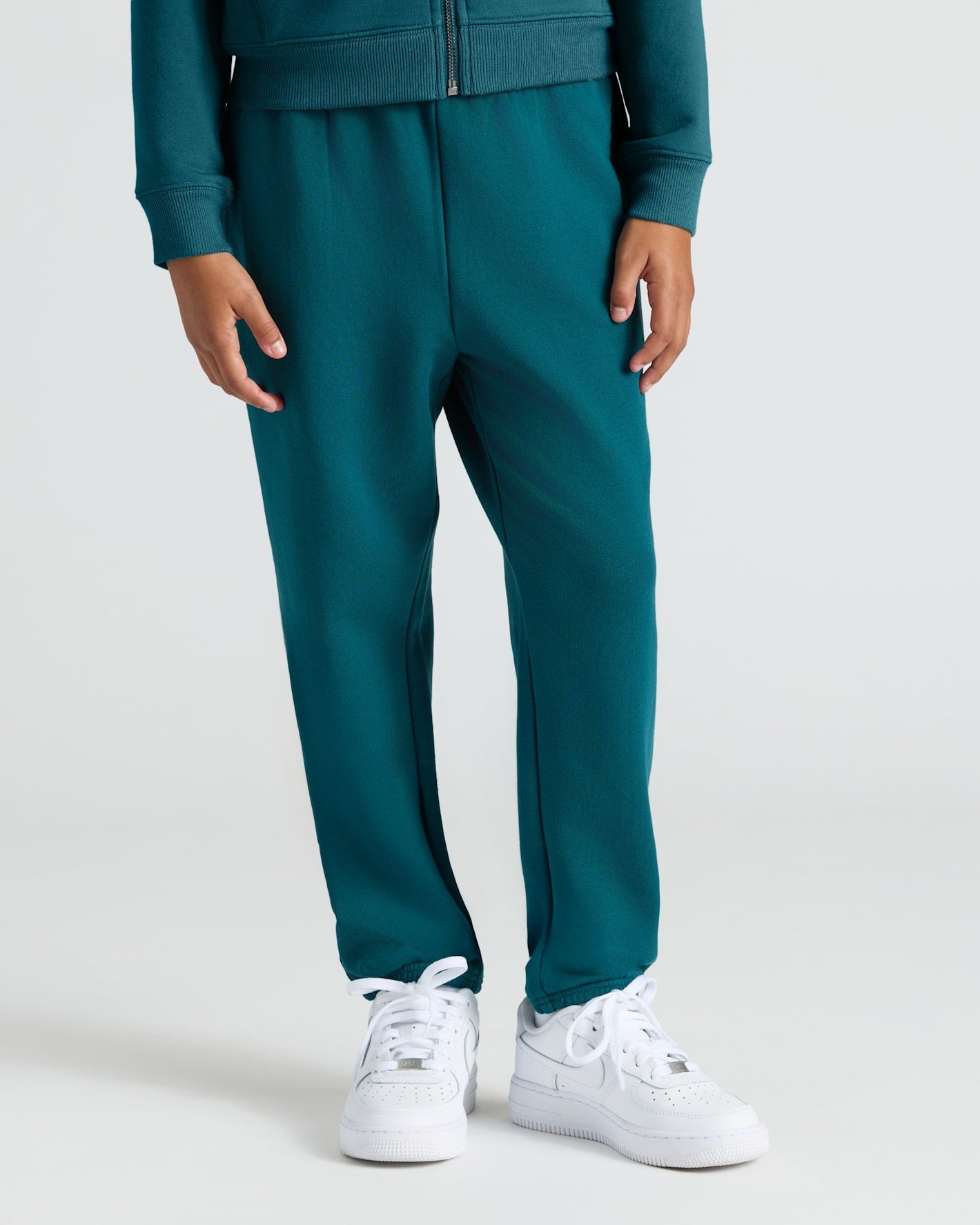 Girls Deep Emerald & Dark Maroon Relaxed Joggers 2-Pack