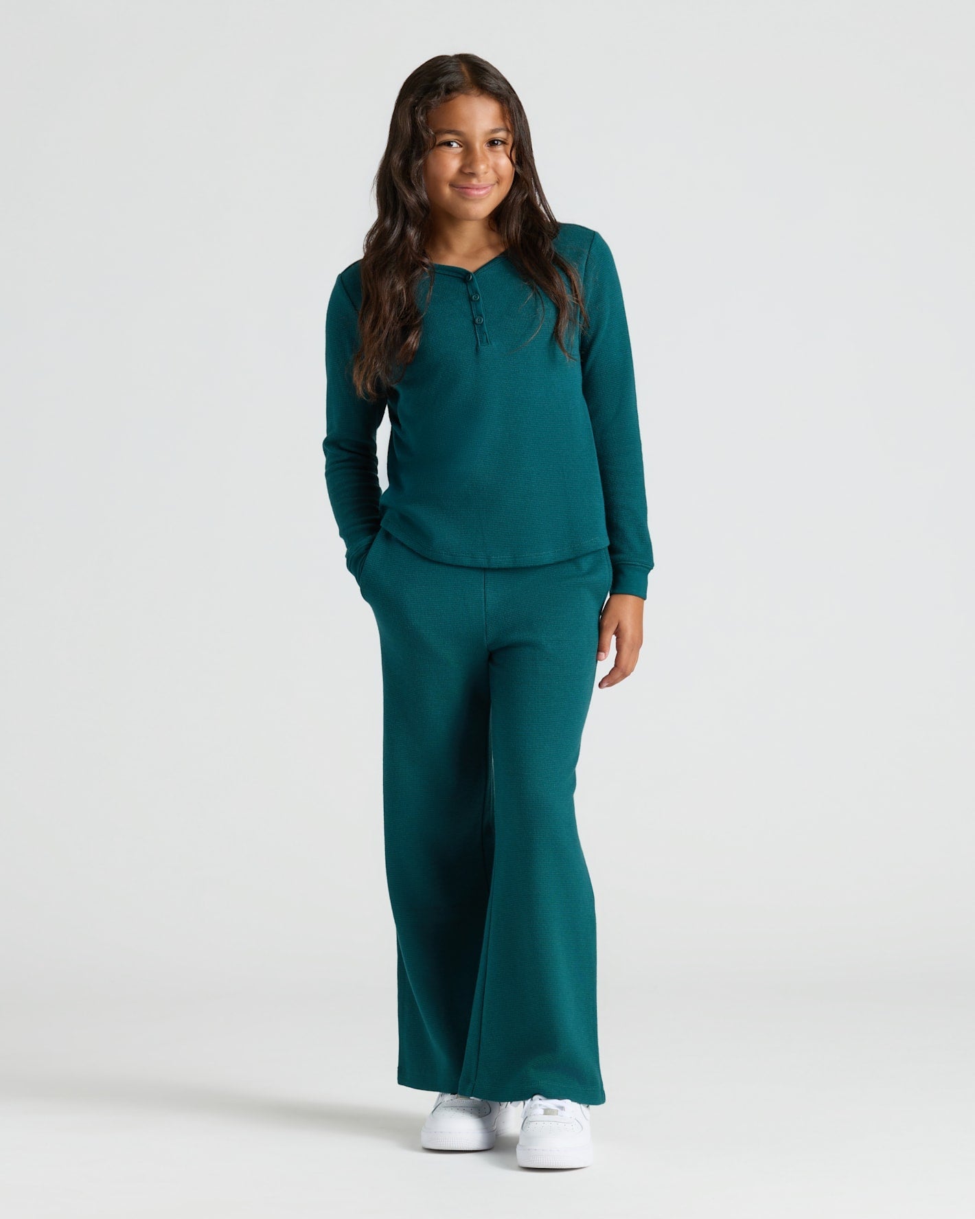 Girls Waffle Wide Leg Pants 3-Pack