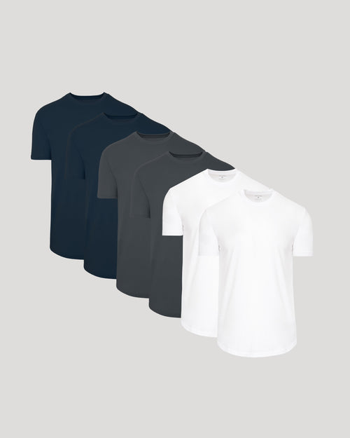 Classic Curved Hem Crew Neck 6-Pack