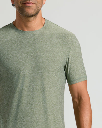 Heather Juniper Active Crew Neck Tee