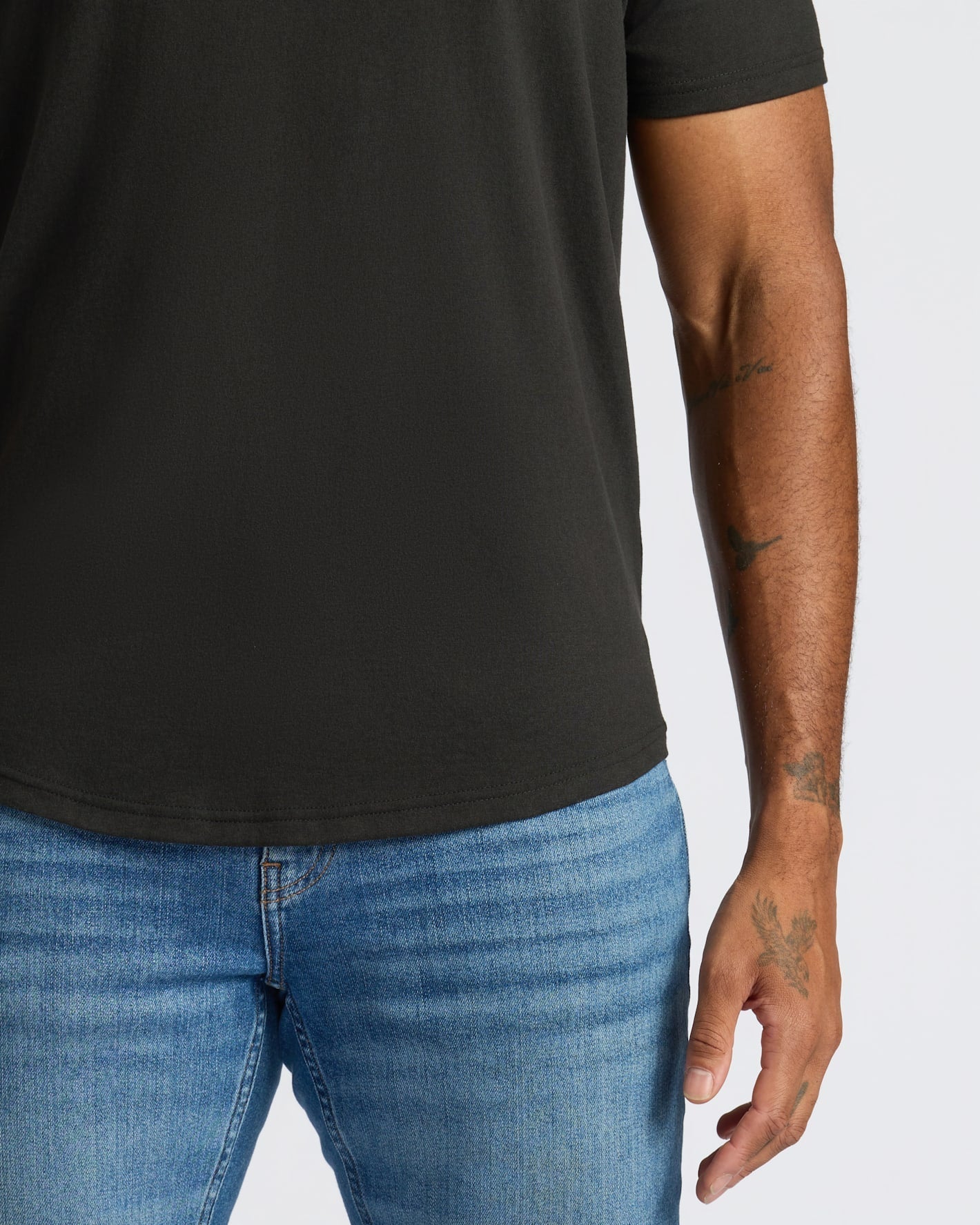 Black Curved Hem Classic Crew Neck 3-Pack