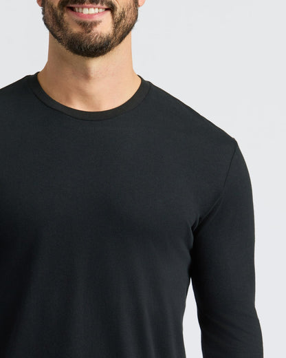 Black Classic Long Sleeve Crew Neck 6-Pack