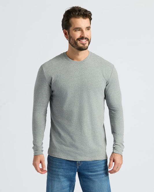 Heather Gray Classic Long Sleeve Crew Neck