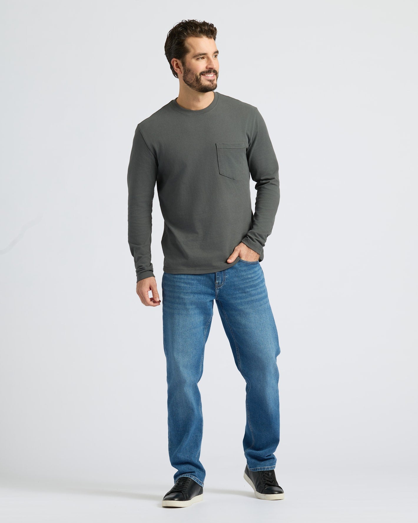 Staple Heavyweight Long Sleeve Pocket Crew 4-Pack