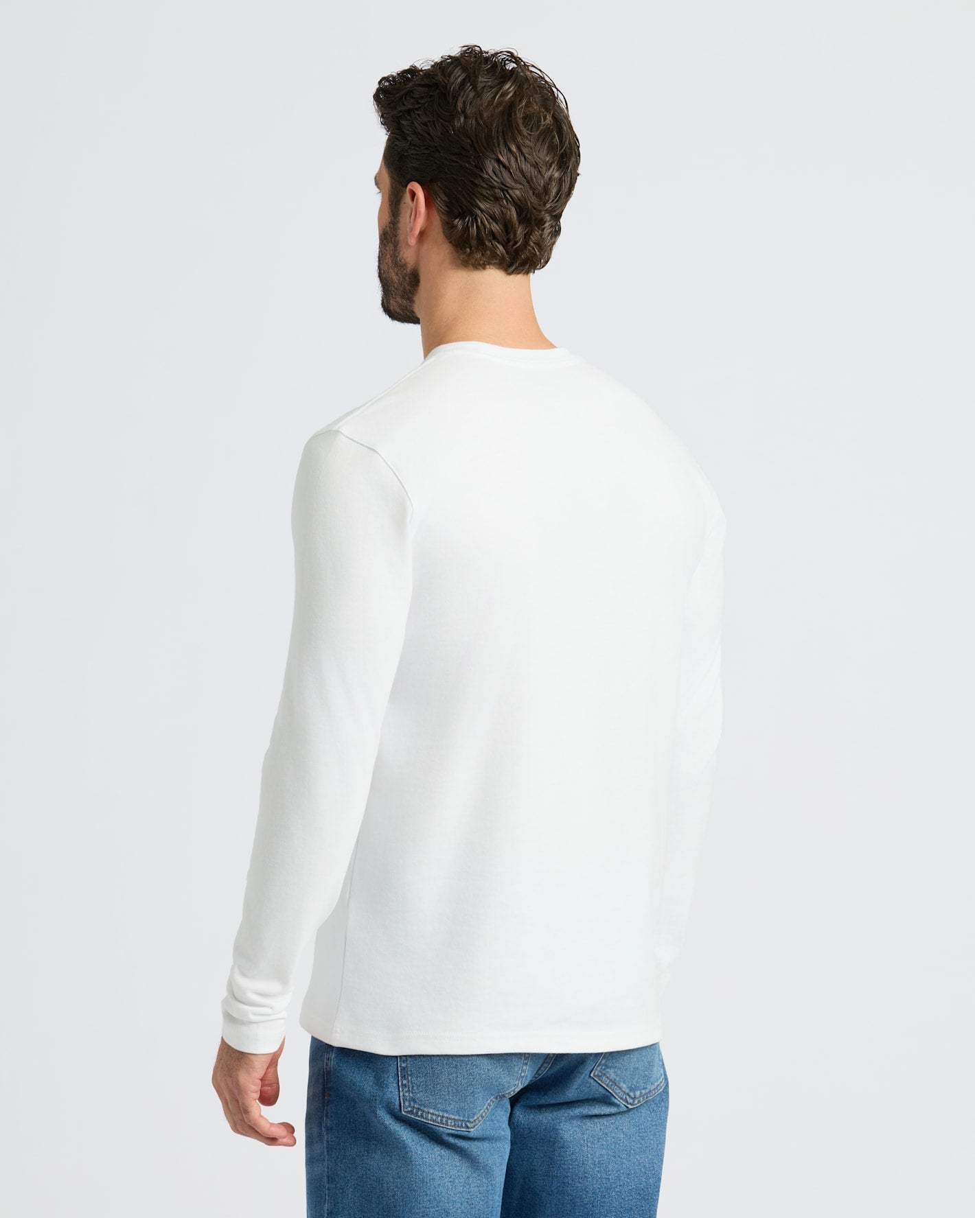 White Heavyweight Long Sleeve Pocket Crew 2-PacK