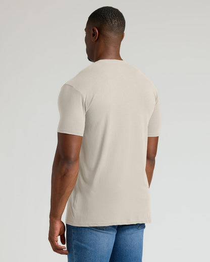 Oatmeal Tall Straight Hem Crew Neck T-Shirt