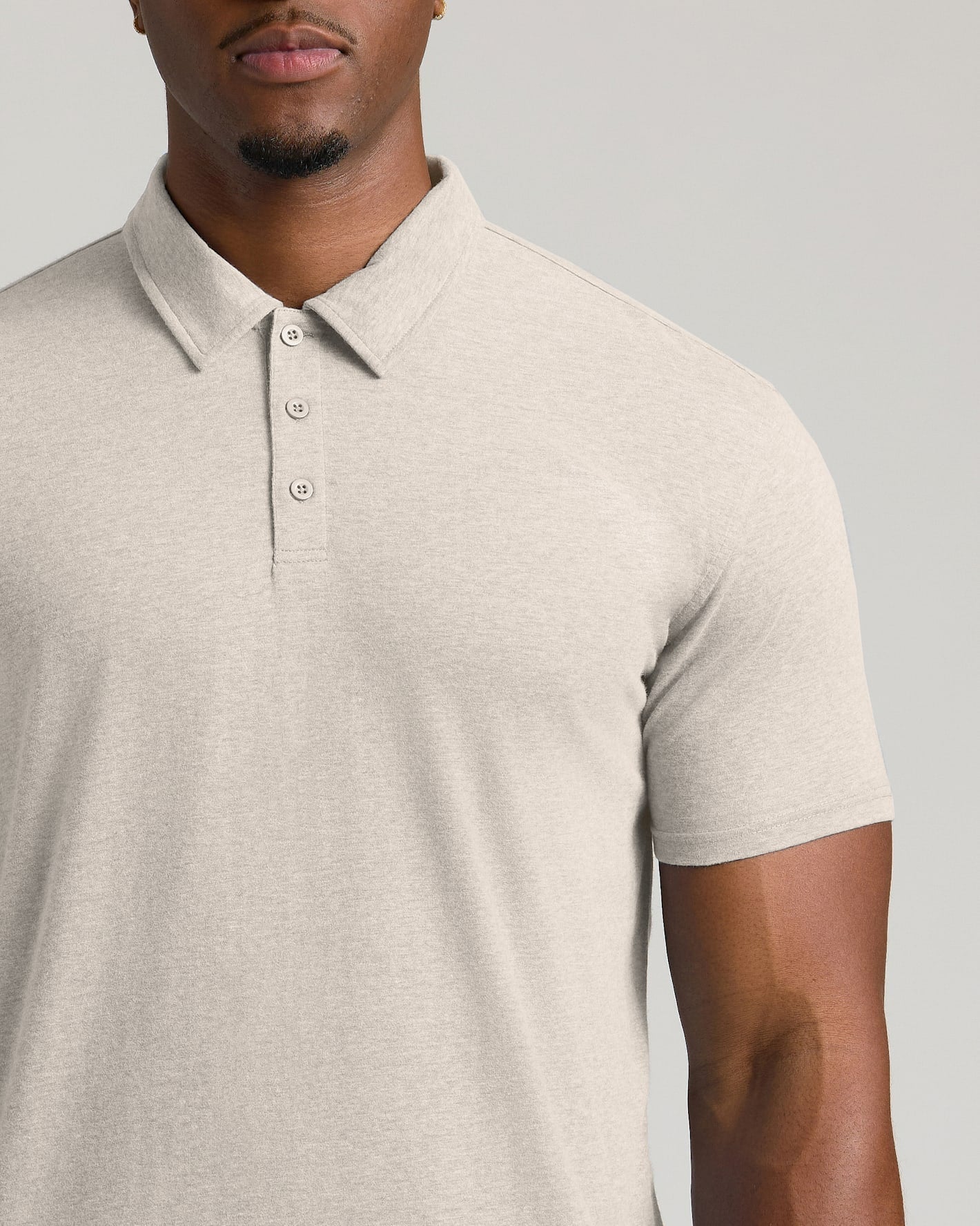 Oatmeal Short Sleeve Tall Polo