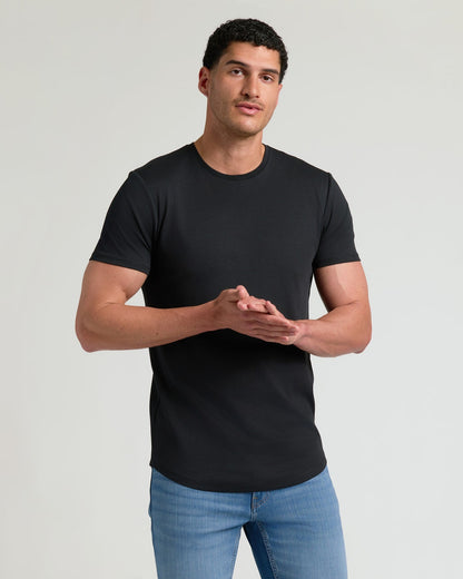 Tall Pima Cotton Blend Curved Hem Crew 7-Pack