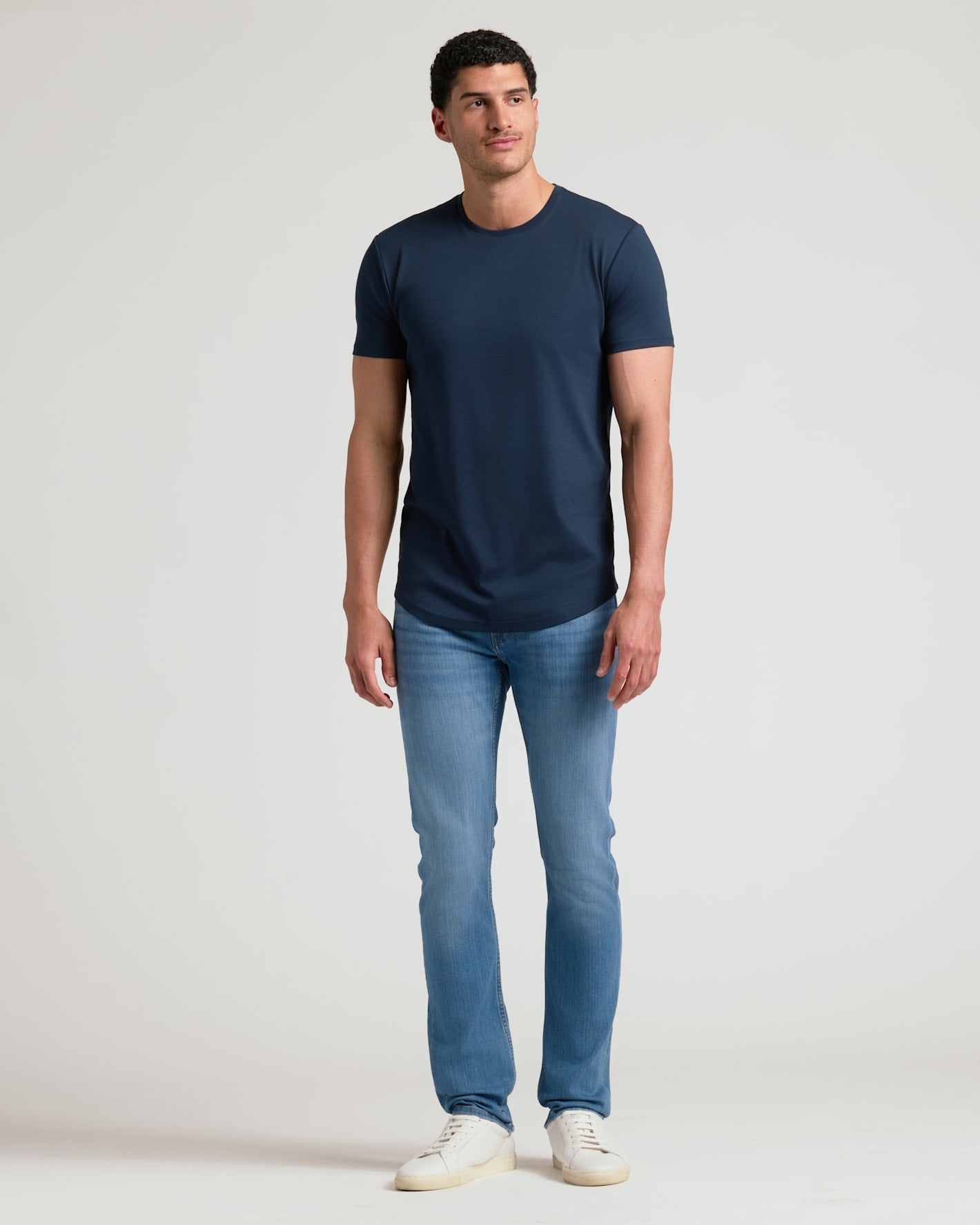 Tall Pima Cotton Blend Curved Hem Crew 4-Pack
