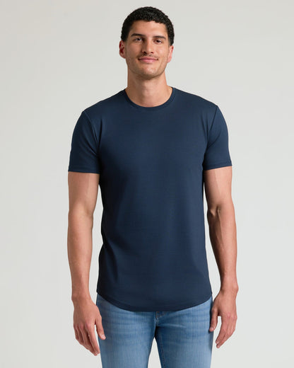 Tall Pima Cotton Blend Curved Hem Crew 4-Pack