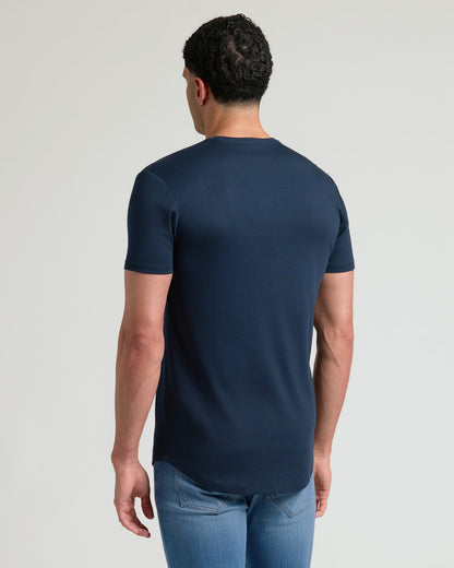 Tall Pima Cotton Blend Curved Hem Crew 4-Pack