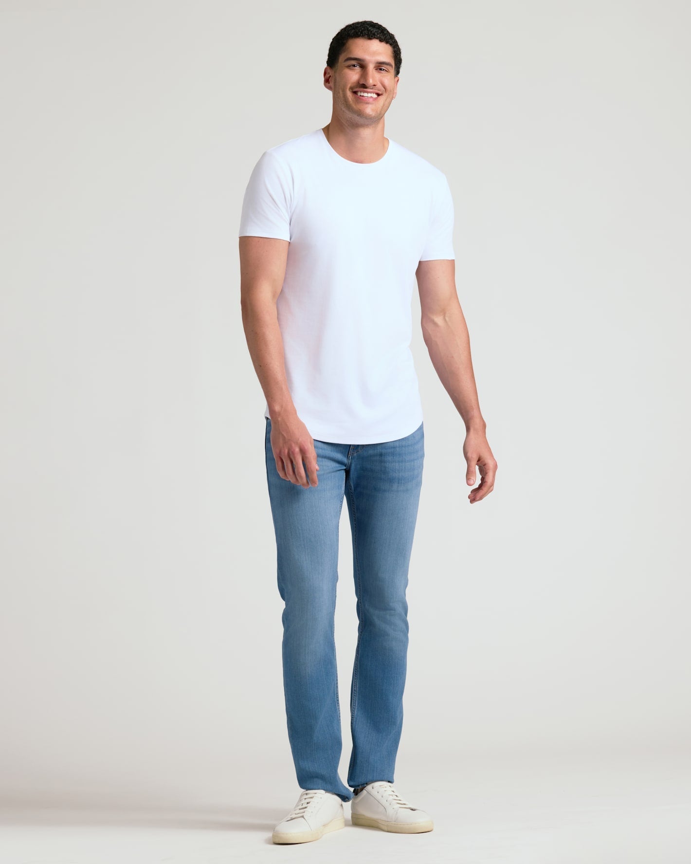 Tall Pima Cotton Blend Curved Hem Crew 4-Pack