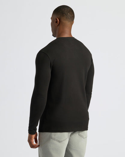 Black & Carbon Tall Heavyweight Long Sleeve Pocket Crew 2-Pack