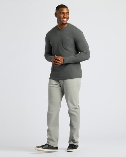 Black & Carbon Tall Heavyweight Long Sleeve Pocket Crew 2-Pack