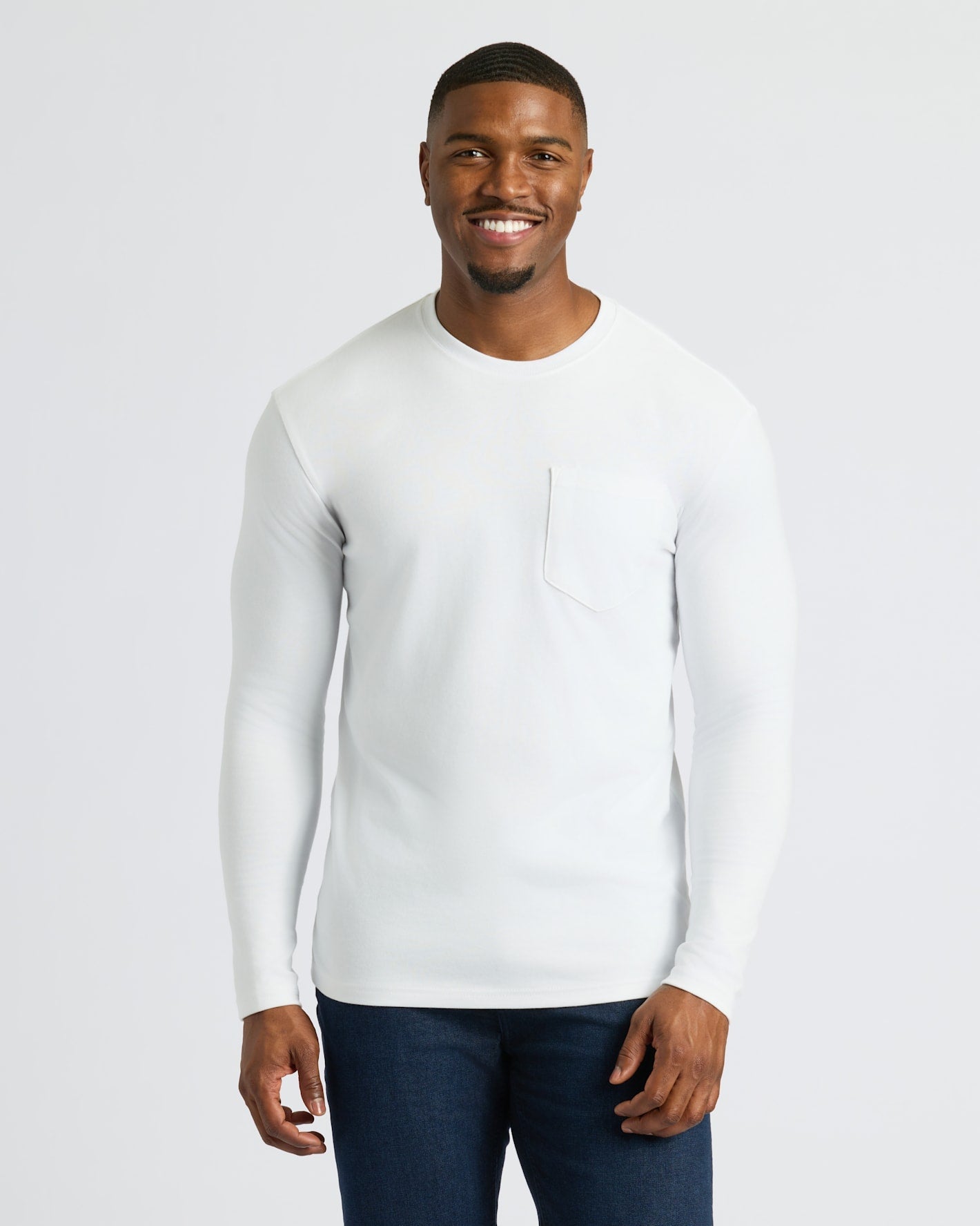 Black & White Tall Heavyweight Long Sleeve Pocket Crew 4-Pack