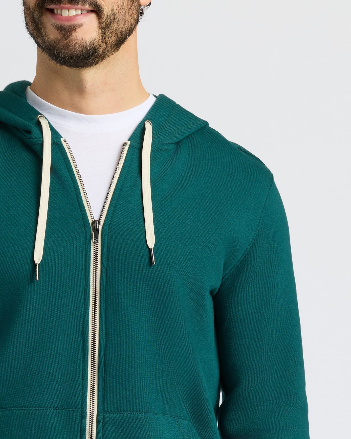 Deep Emerald Fleece French Terry Zip Hoodie