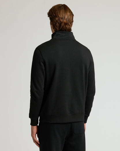 Black Quarter Zip Fleece Sweatshirt