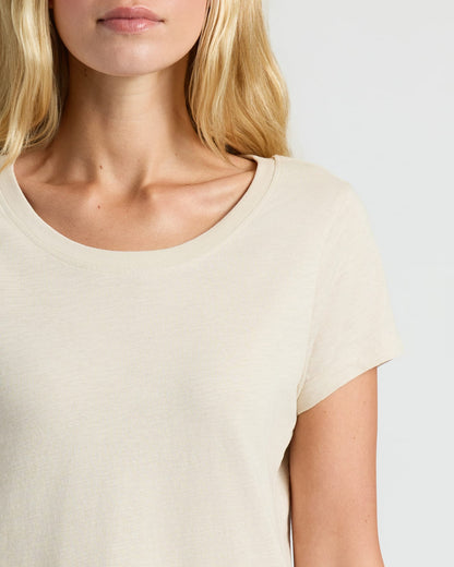 Womens Oatmeal Slub Scoop Neck Tee 2-Pack
