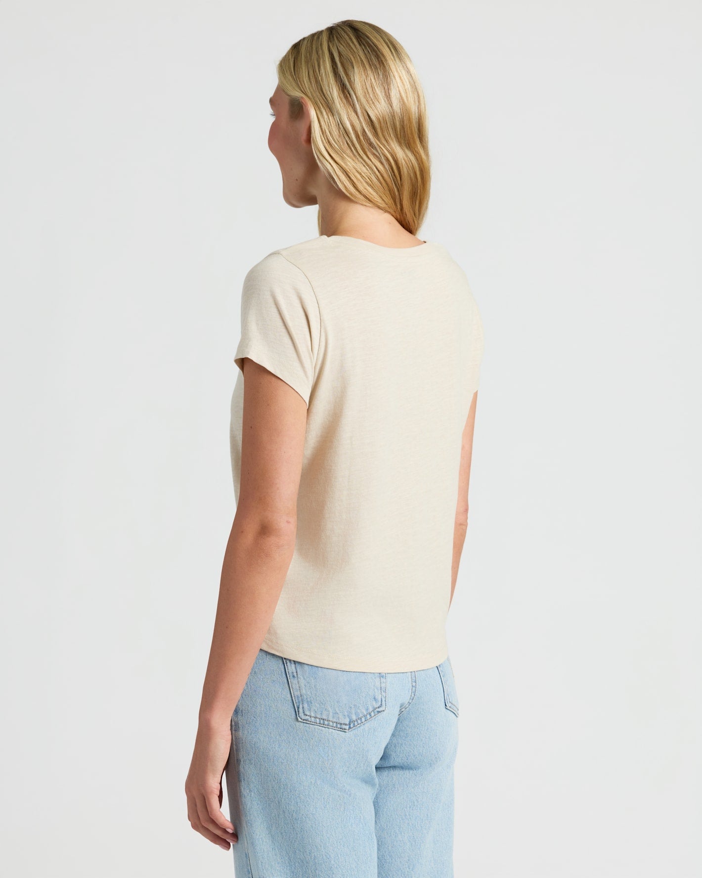 Womens Oatmeal Slub Scoop Neck Tee 2-Pack