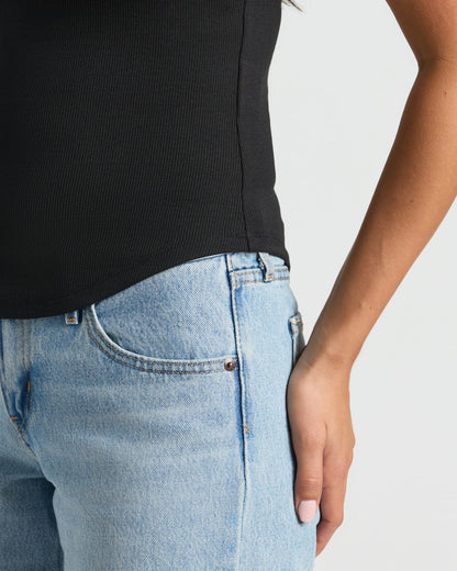 Womens Ribbed High Neck Tank 6-Pack