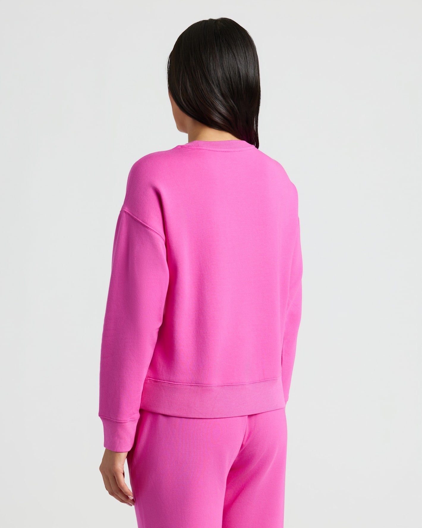 Womens Electric Fuchsia Slouch Pullover Crew & Relaxed Jogger 2-Pack