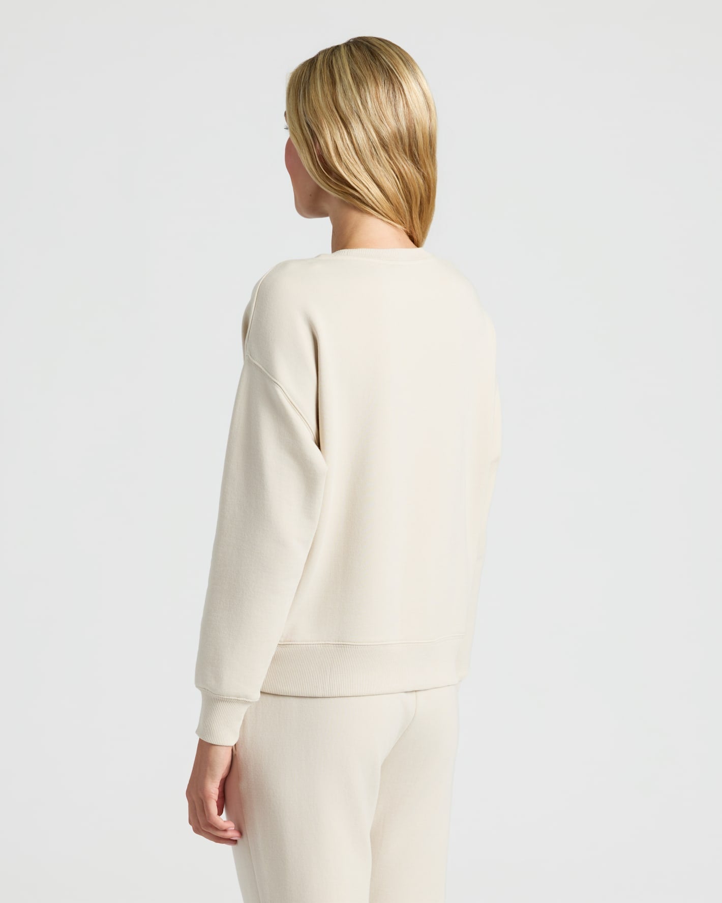 Womens Oatmeal Slouch Pullover Crew & Relaxed Jogger 2-Pack