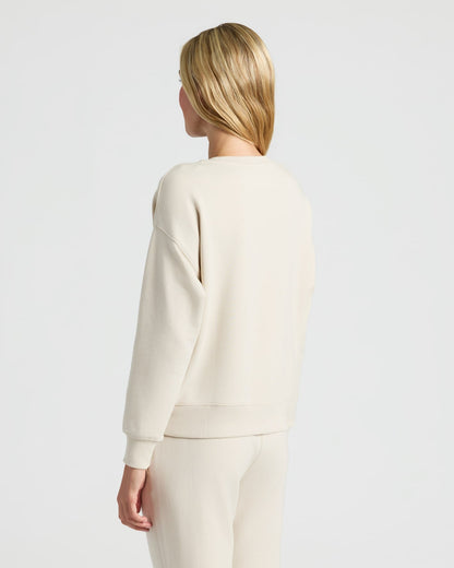 Womens Oatmeal Slouch Pullover Crew & Relaxed Jogger 2-Pack
