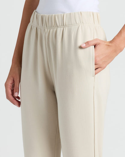 Womens Oatmeal Slouch Pullover Crew & Relaxed Jogger 2-Pack
