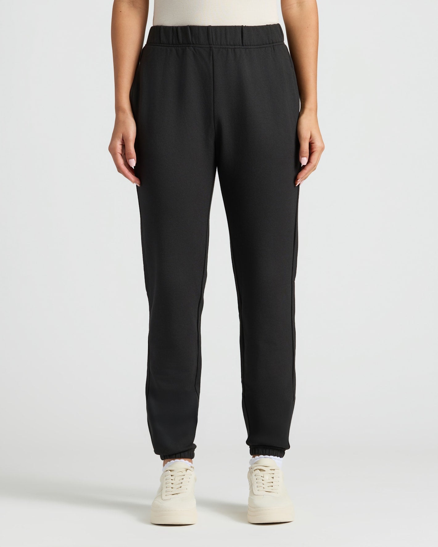 Womens Black Crop Zip Hoodie & Relaxed Jogger 2-Pack
