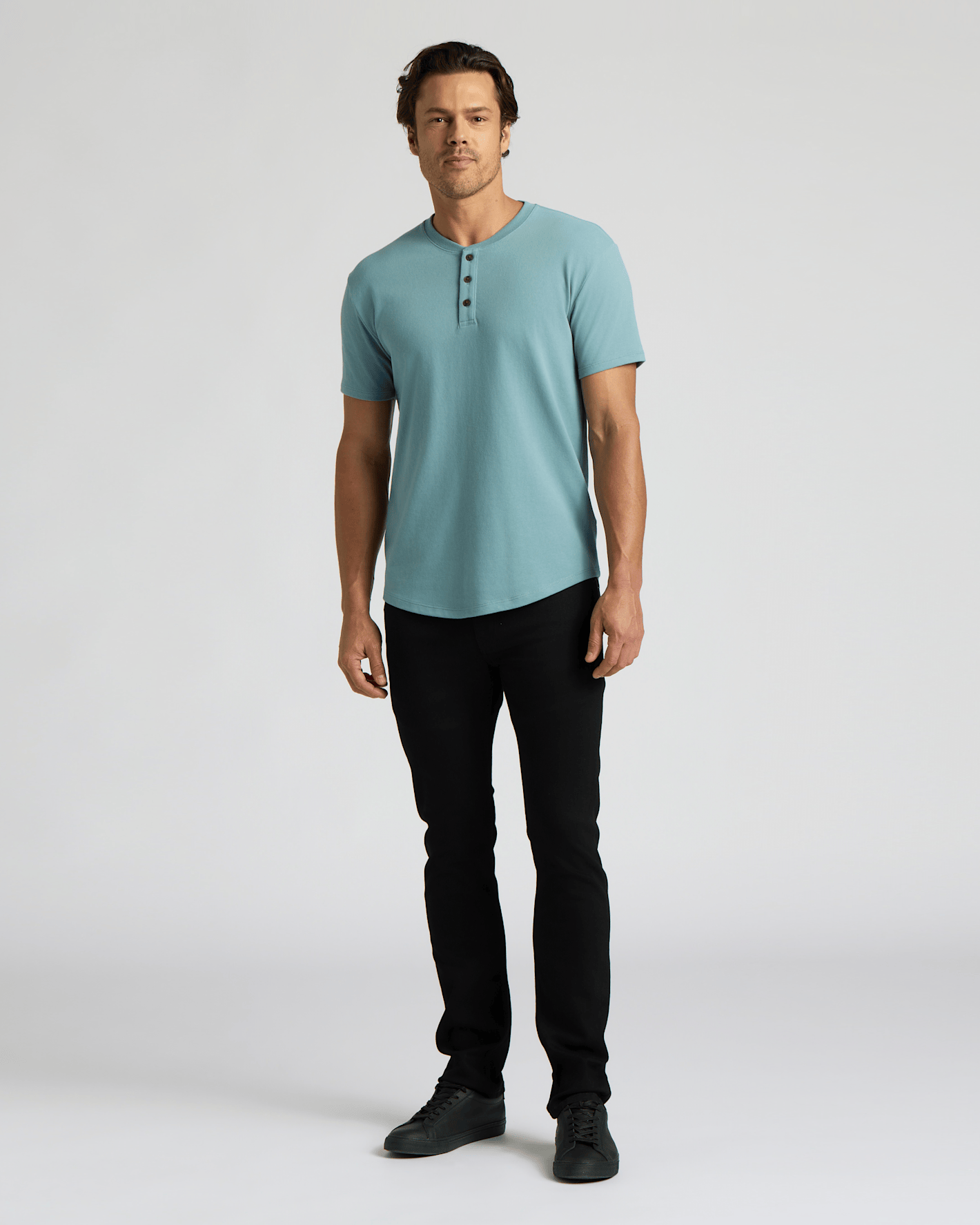 Heavyweight Curved Hem Henley 3-Pack
