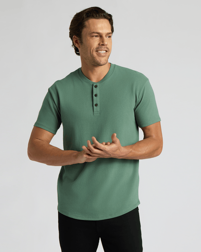 Heavyweight Curved Hem Henley 3-Pack