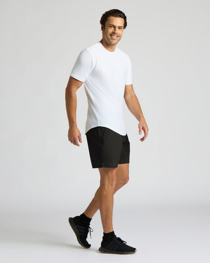 All White Active Curved Hem Crew 3-Pack