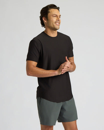 All Black Active Curved Hem Crew 6-Pack