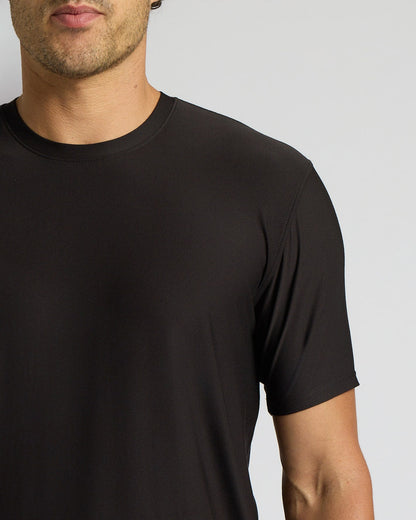 All Black Active Curved Hem Crew 6-Pack