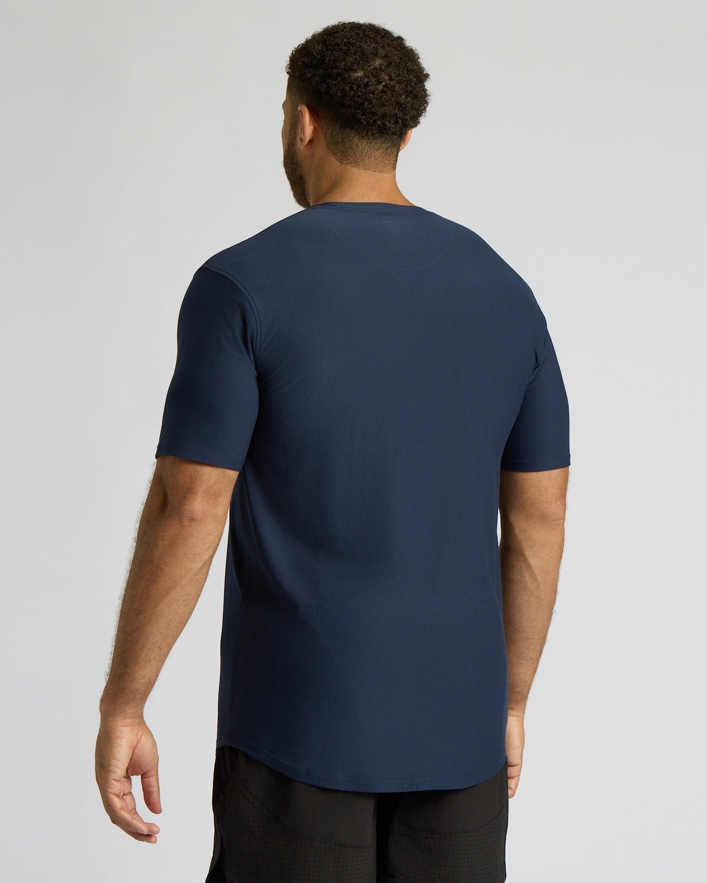 Navy Tall Active Curved Hem Crew