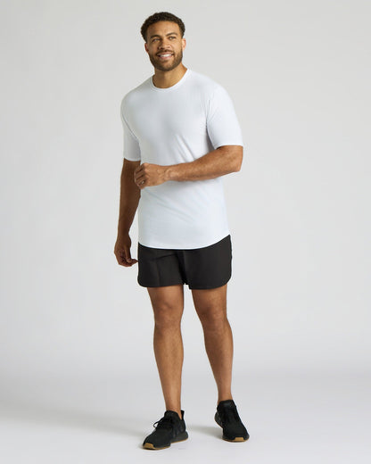 All White Tall Active Curved Hem Crew 3-Pack