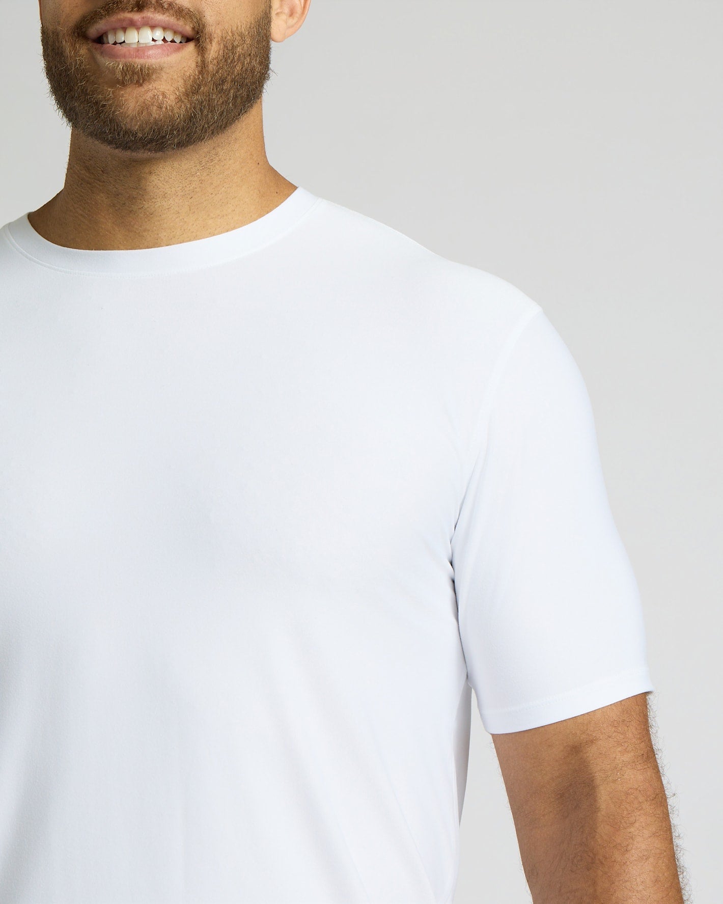 All White Tall Active Curved Hem Crew 3-Pack