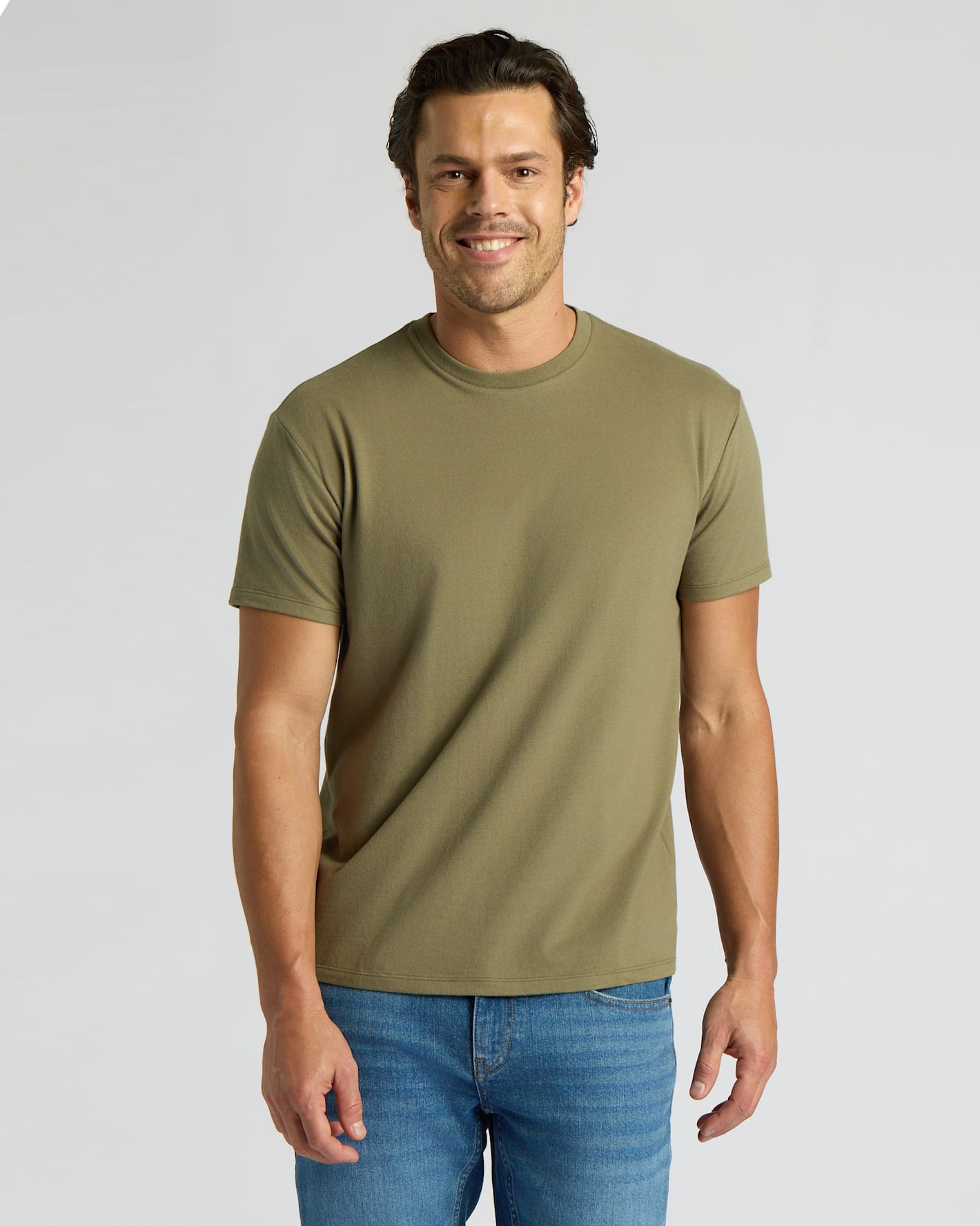 Military Green Short Classic Crew Neck