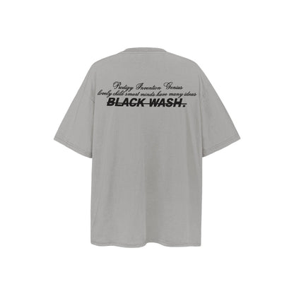 American vintage street T-shirt portrait print men loose half sleeve