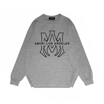 Amiri Long Sleeved Shirt Printed Trendy Pure Cotton