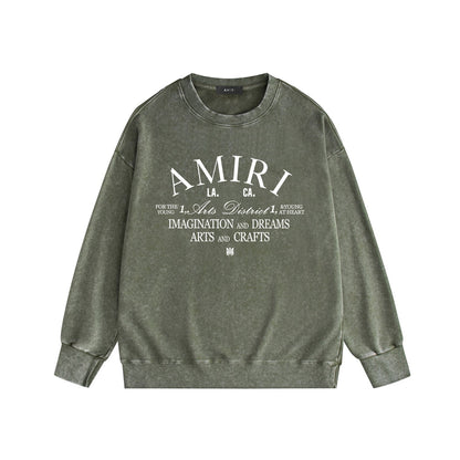 Amiri Distressed Sweatshirt Printed Trendy Pure Cotton