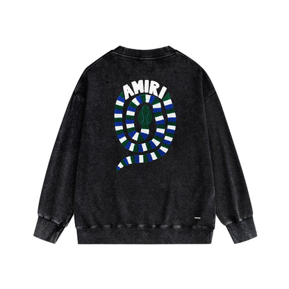 Amiri Distressed Sweatshirt Printed Trendy Pure Cotton